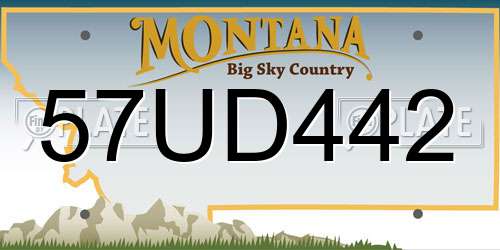 57UD442 Montana License Plate