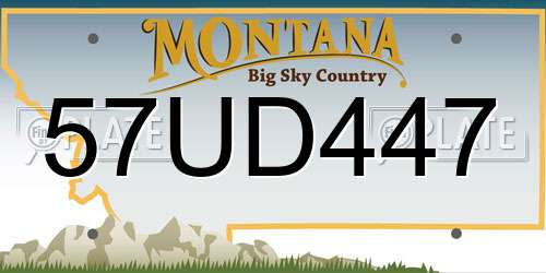 57UD447 Montana License Plate
