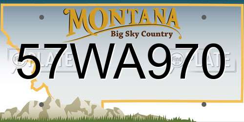 57WA970 Montana License Plate
