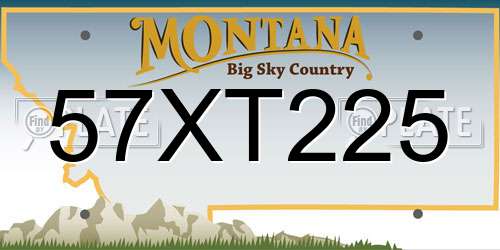 57XT225 Montana License Plate