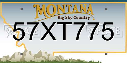 57XT775 Montana License Plate