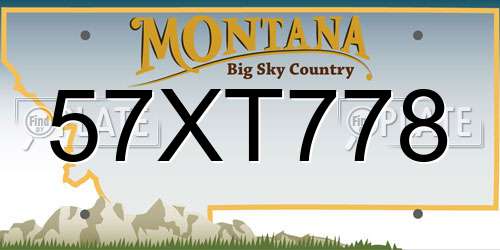 57XT778 Montana License Plate
