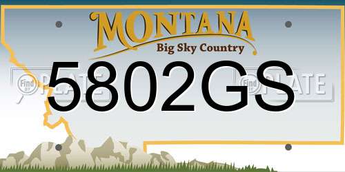 5802GS Montana License Plate