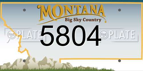 5804 Montana License Plate