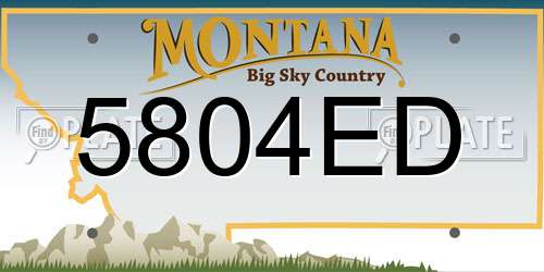 5804ED Montana License Plate