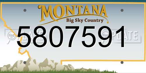 5807591 Montana License Plate
