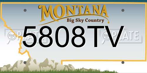 5808TV Montana License Plate