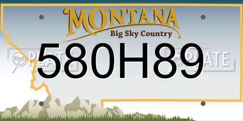 580H89 Montana License Plate