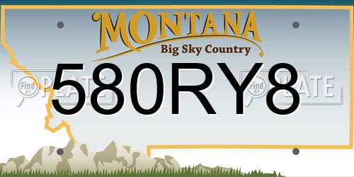 580RY8 Montana License Plate