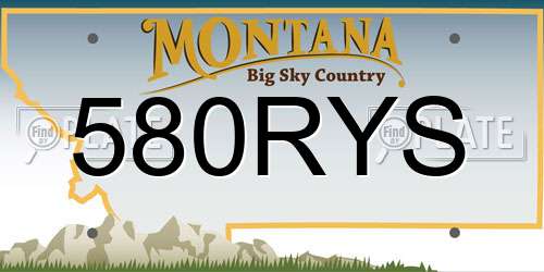 580RYS Montana License Plate