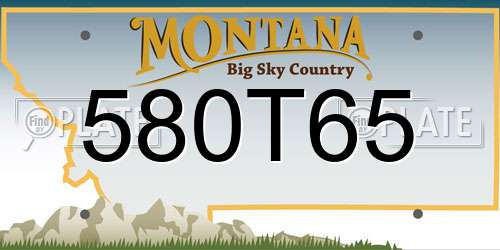 580T65 Montana License Plate