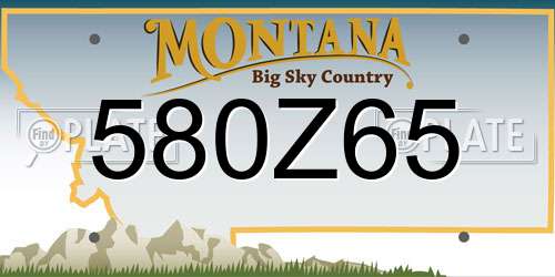 580Z65 Montana License Plate