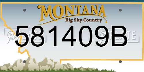 581409B Montana License Plate