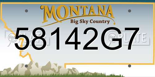 58142G7 Montana License Plate
