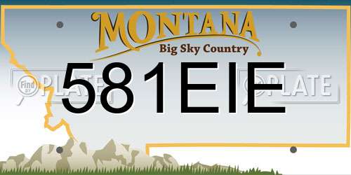581EIE Montana License Plate