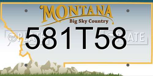 581T58 Montana License Plate