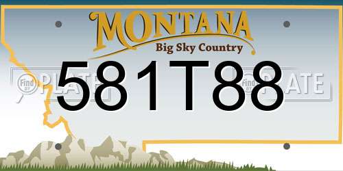 581T88 Montana License Plate