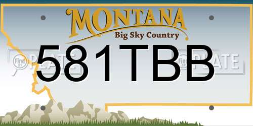 581TBB Montana License Plate