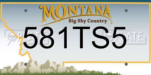 581TS5 Montana License Plate