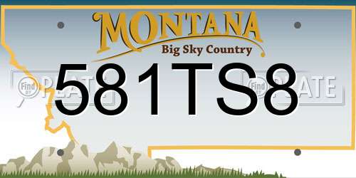 581TS8 Montana License Plate