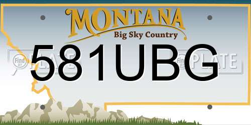 581UBG Montana License Plate