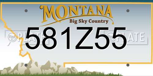 581Z55 Montana License Plate