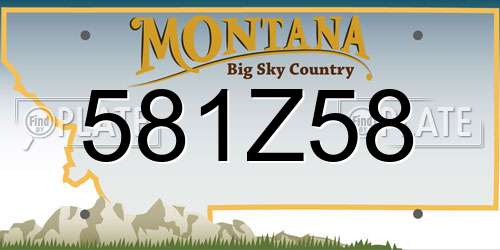 581Z58 Montana License Plate