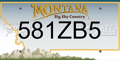 581ZB5 Montana License Plate