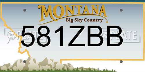 581ZBB Montana License Plate