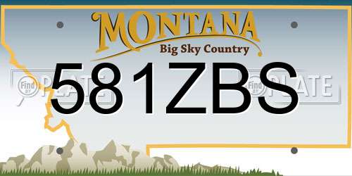 581ZBS Montana License Plate