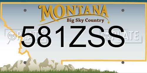 581ZSS Montana License Plate