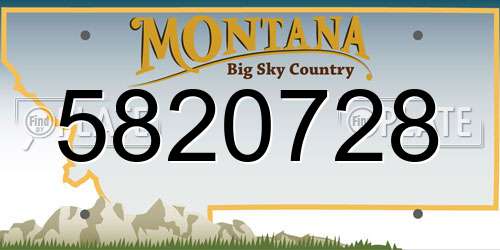 5820728 Montana License Plate