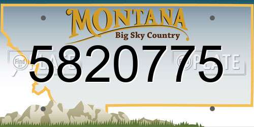 5820775 Montana License Plate