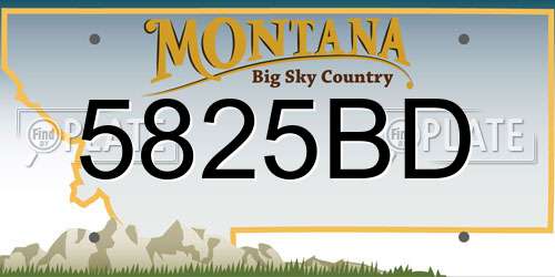 5825BD Montana License Plate