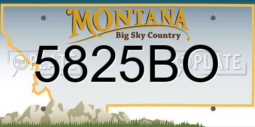 5825BO Montana License Plate