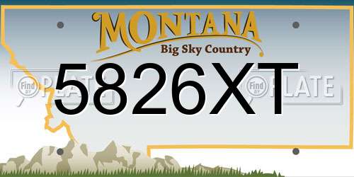 5826XT Montana License Plate