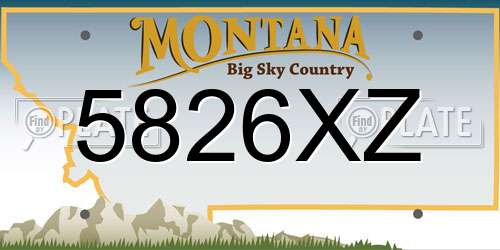 5826XZ Montana License Plate