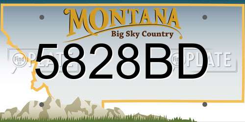 5828BD Montana License Plate