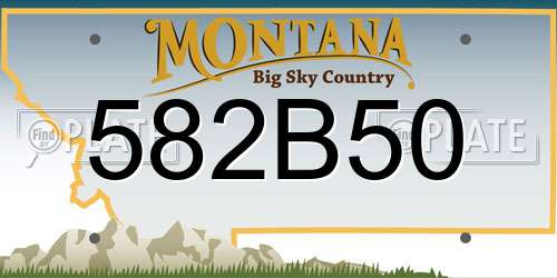 582B50 Montana License Plate