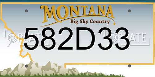582D33 Montana License Plate