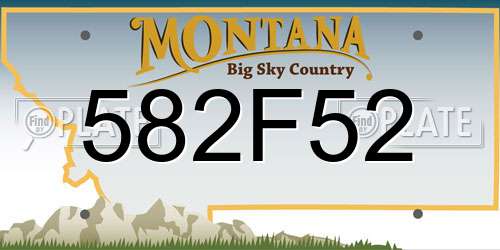 582F52 Montana License Plate