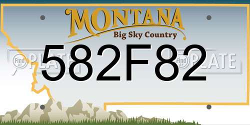 582F82 Montana License Plate