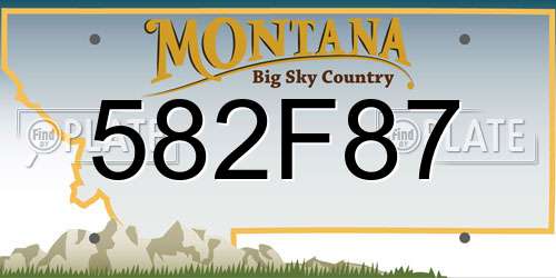 582F87 Montana License Plate
