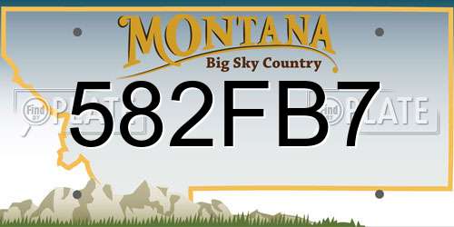 582FB7 Montana License Plate