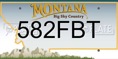 582FBT Montana License Plate