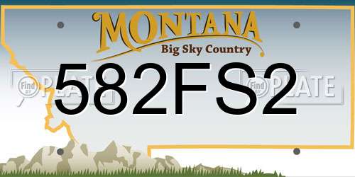 582FS2 Montana License Plate