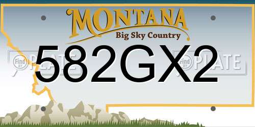 582GX2 Montana License Plate
