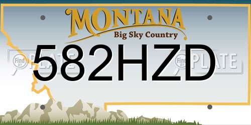 582HZD Montana License Plate