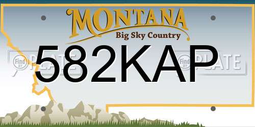 582KAP Montana License Plate