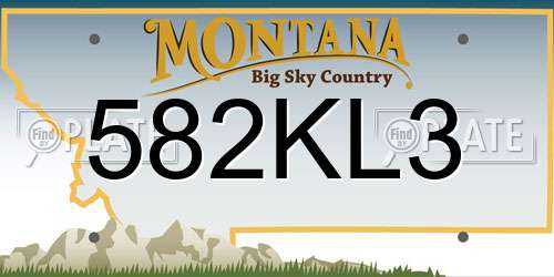 582KL3 Montana License Plate